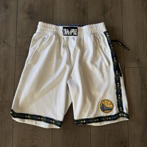 NBA LAB Two Hype Golden State Warriors Shorts Mens Large Mesh Streetwear GSW